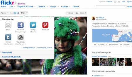 Flickr añade el botón de compartir en Pinterest introduciendo créditos al autor