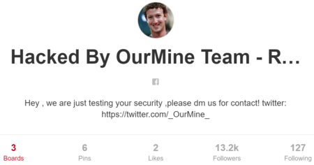 Hackean el Twitter y Pinterest de Zuckerberg, posiblemente por las filtraciones de LinkedIn