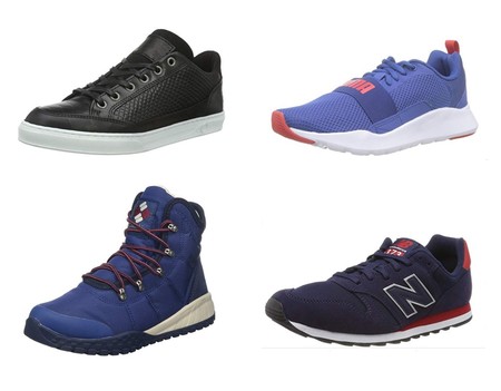 Ofertas en tallas sueltas de botas y zapatillas New Balance, Puma o Columbia en Amazon