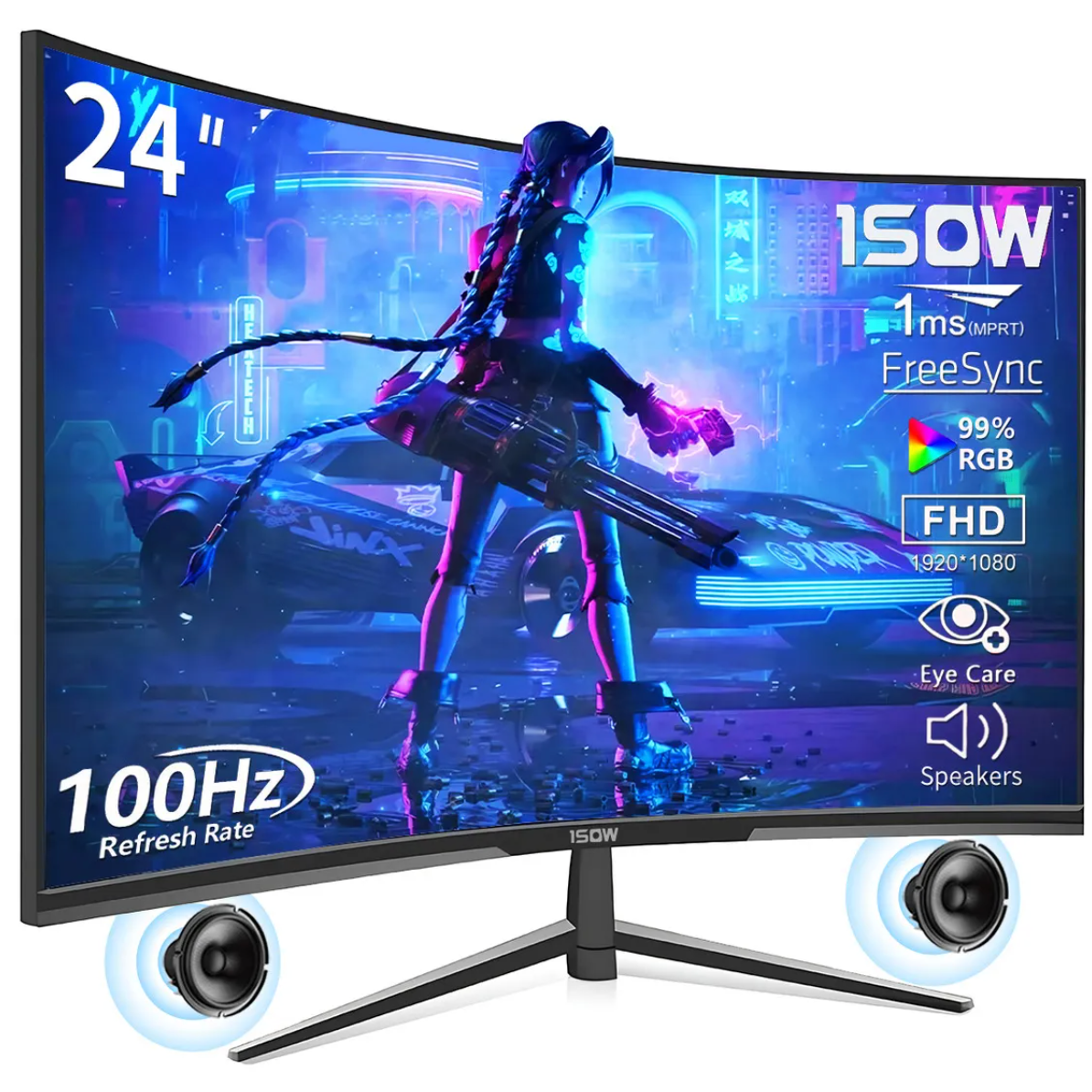 Monitor gamer curvo 1SOW de 24 pulgadas