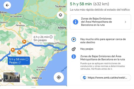 Peajes Google Maps