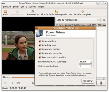PowerTotem: complemento para mejorar el reproductor multimedia Totem