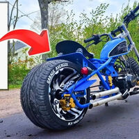 Se hizo su propia Harley-Davidson con una carretilla, un motor chino y una rueda de coche. El resultado es brutal