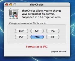 ShotChoice: Cambia el formato de las capturas de Mac OS X