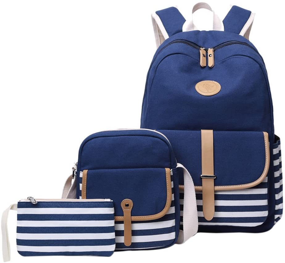 Litthing Mochila Escolares Mochila de Lona Casual Mochilas Portatil 15.6 Pulgadas Multifuncional Mochila Clásica Daypacks para Hombre Mujer Pack de 3
