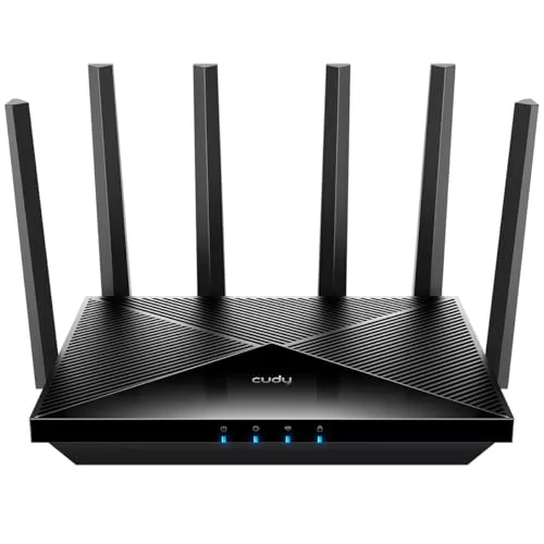 Cudy Router Wi-Fi 7 BE11000 de Triple Banda, 6 transmisiones de 10 Gbps, 4 Puertos de 2.5 G, hasta 11000 Mbps, Servidor y Cliente VPN, aplicación Cudy y Malla, 6 Antenas de Alta Ganancia, WR11000