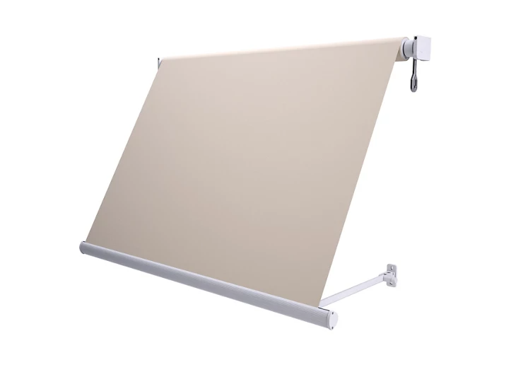 Toldo Sitges brazo estor manual color blanco con tela beige de 2,5x2.5m