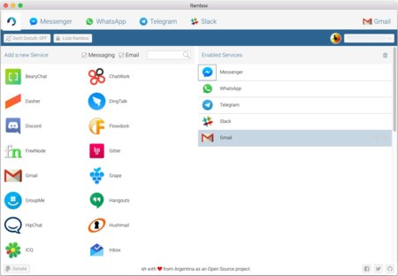 Rambox, una sola aplicación para todos tus servicios de email y mensajería