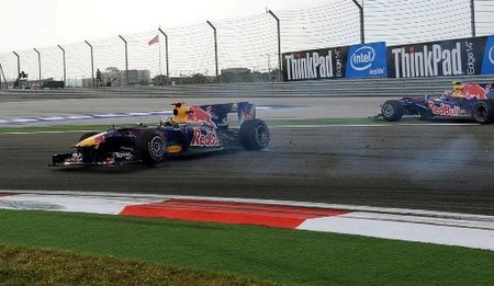 Accidente de Mark Webber y Sebastian Vettel en el GP de Turquía 2010