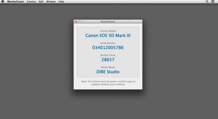 ShutterCount la aplicación para entorno Mac que permite saber el número de disparos de tu Canon