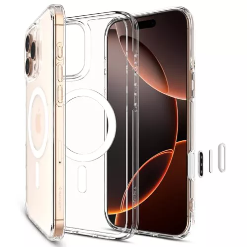 Spigen Funda para iPhone 16 Pro, Ultra Hybrid T MagFit [Cubierta habilitada para Control de Cámara] Compatible con MagSafe - Blanco