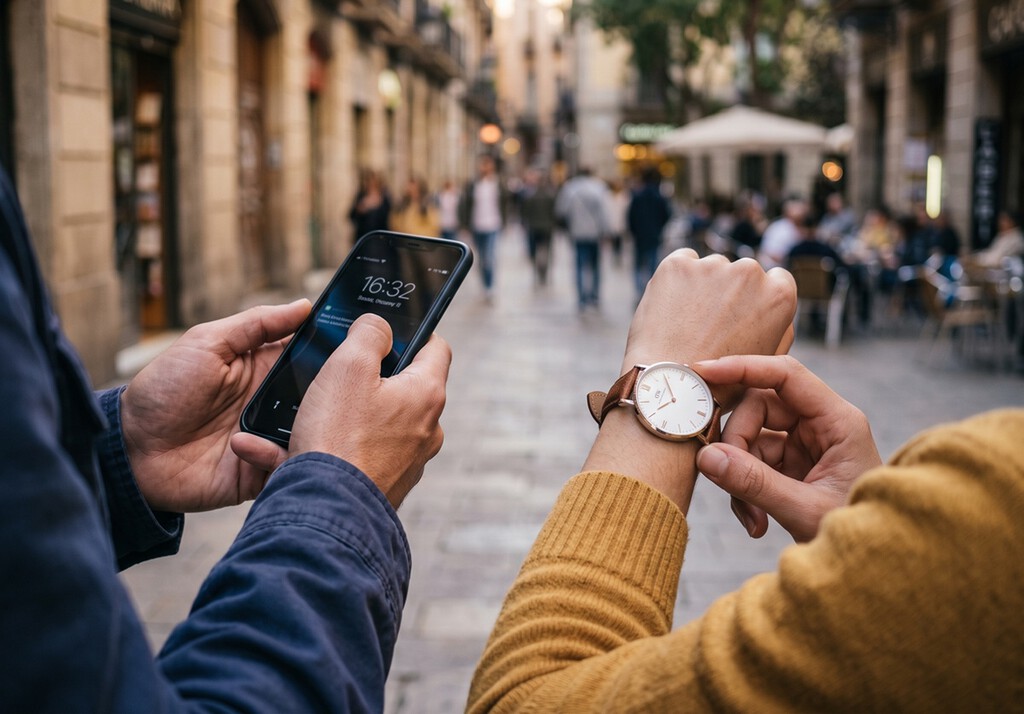 Los psicólogos explican que no es lo mismo mirar la hora en un reloj que en un móvil: cambia por completo nuestra percepción