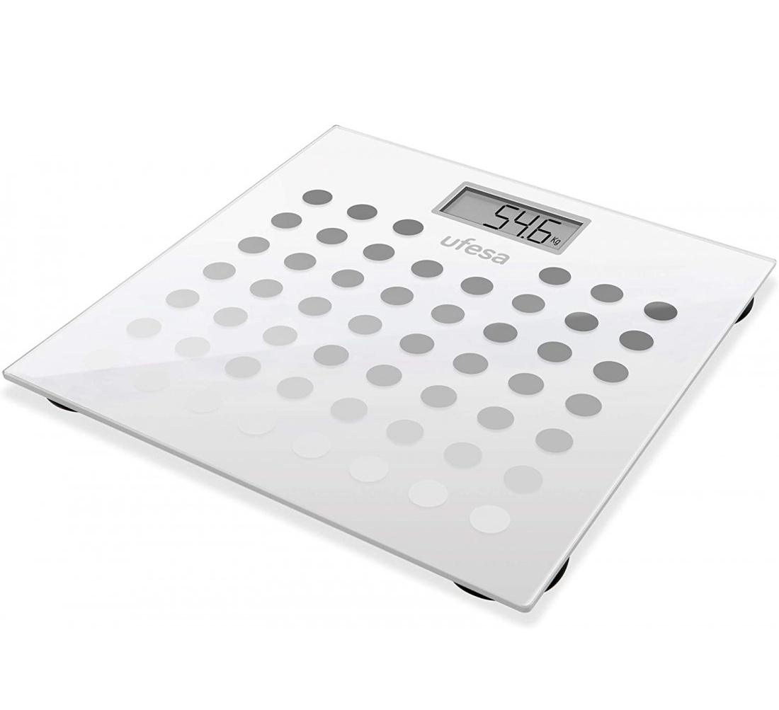 Ufesa BE0908 Báscula de Baño Blanca/Gris Lunares