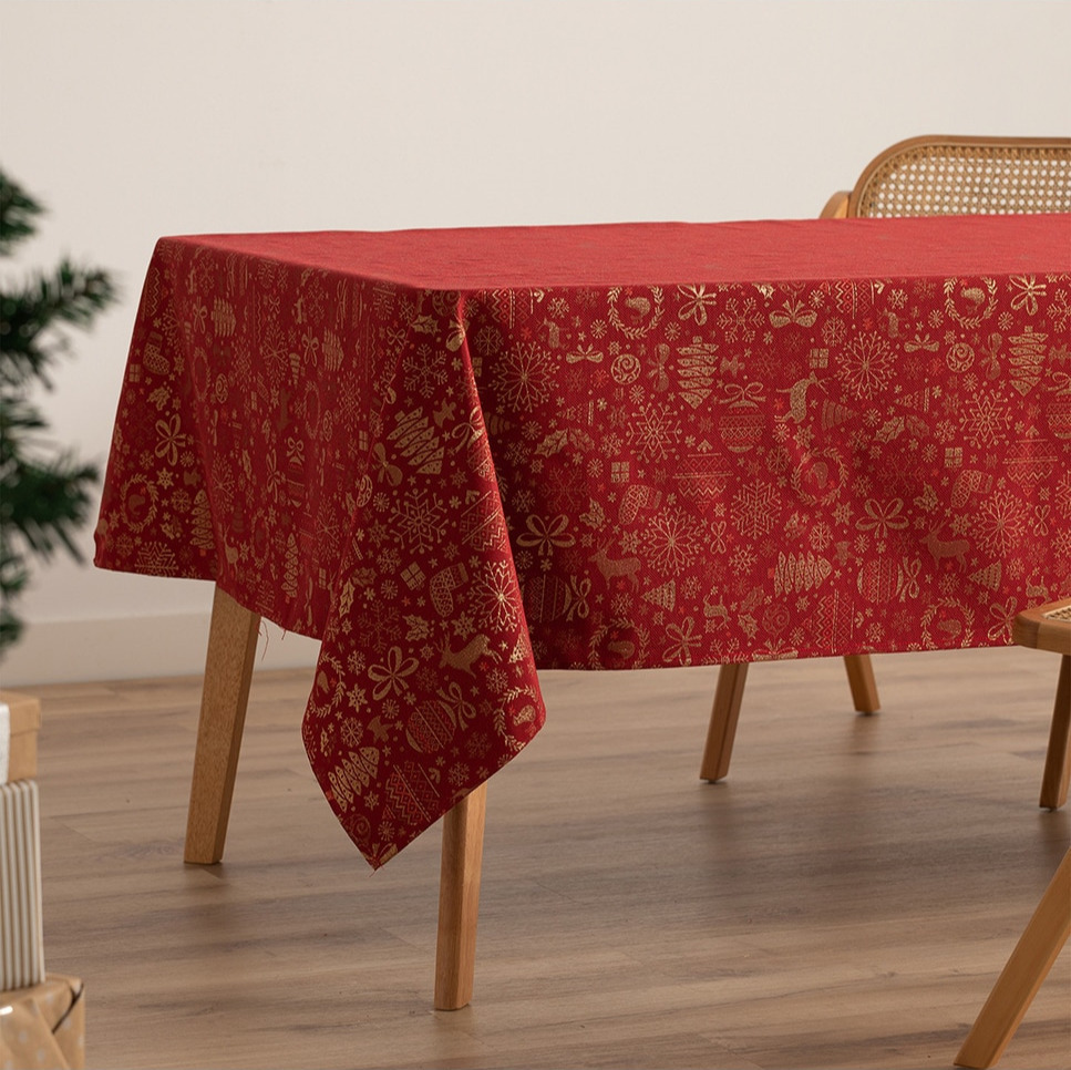 Mantel jacquard navidad Candy rojo