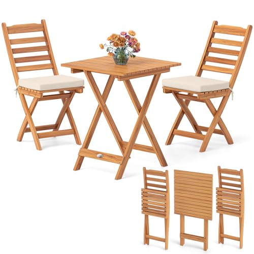 KOMFOTTEU Juego de Bistro de 3 Piezas Plegables