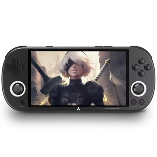 Trimui Smart Pro - Consola de juegos portátil de 12.6 cm, sistema Linux, procesador A133P, tarjeta SD de 128G, compatible con WiFi, multijugador, batalla en línea (negro)
