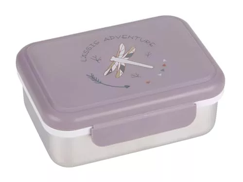 LÄSSIG Fiambrera para niños de acero inoxidable Fiambrera para el desayuno sostenible para el jardín de infancia/Lunchbox Adventure Dragonfly