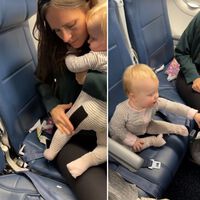 El truco de una madre para viajar en avión con su bebé que provoca indignación: dos trozos de velcro