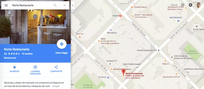 Google Maps Restaurante