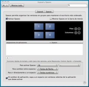 Mejora de Spaces en Mac OS X 10.5.3