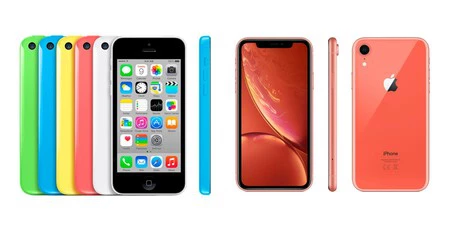 iPhone 5c y iPhone Xr