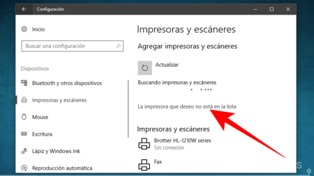 La Impresora No Esta En La Lista
