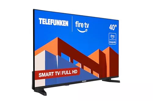 Telefunken 40FTV825, 40 Pulgadas Full HD, Smart TV Fire OS, HDR10, Alexa Integrado, Control por Voz, Dolby Audio, Apple AirPlay, Bluetooth