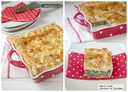 Empanada hojaldrada de pollo. Receta de aprovechamiento