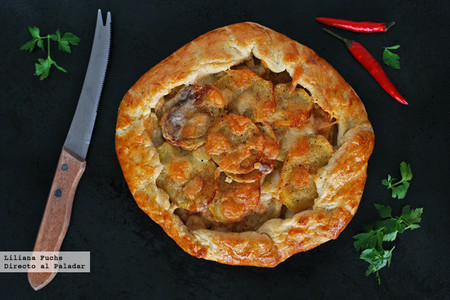 Galette rústica de patata y queso provolone. Receta