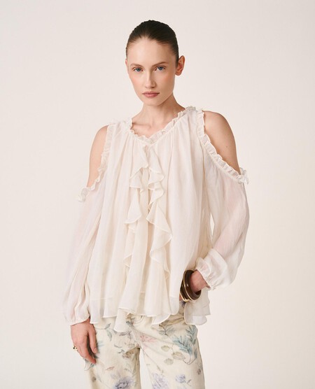 blusa con volantes