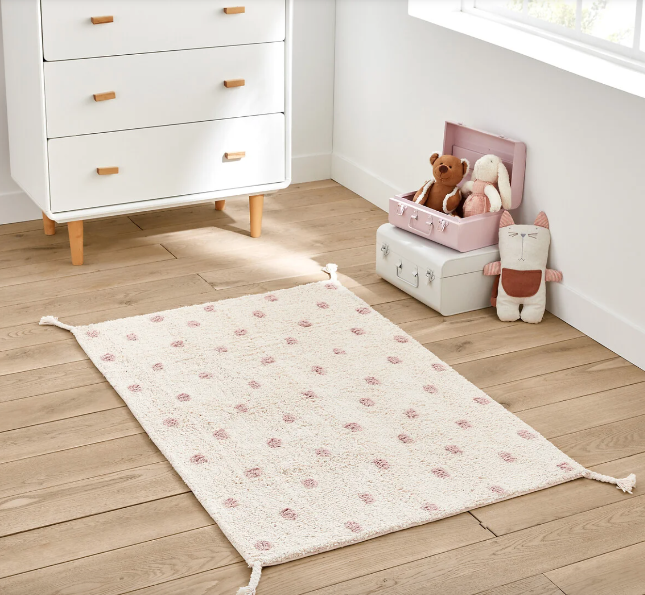 Alfombra infantil de algodón de lunares