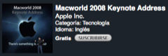 El vídeo de la MacWorld Keynote, disponible en iTunes