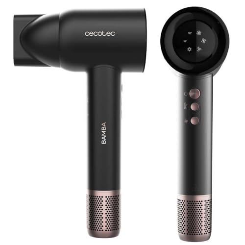 Cecotec Secador de Pelo Bamba IoniCare Rockstar Nano IonTech. 1600W, Nano Iones, 110000rpm, Pantalla, Control Inteligente del Calor, 3 Temperaturas, 3 Velocidades y Función Memoria