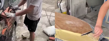 "Tengo un primo que te lo arregla barato", versión china: el mecánico que te repara el coche con ladrillos, azulejos y cemento