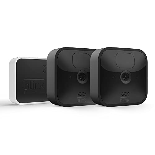 Blink Outdoor | Cámara de vigilancia exterior HD inalámbrica y resistente a la intemperie, con 2 años de autonomía, detección de movimiento, compatible con Alexa| 2 cámaras