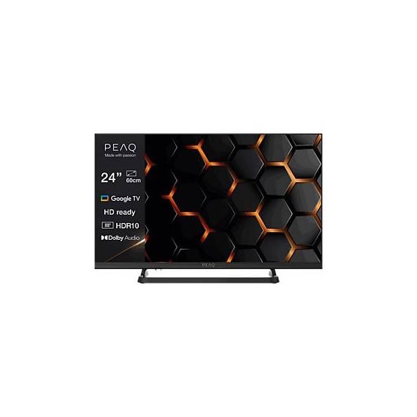 TV LED 24" - PEAQ PTV 24GH-5025C, HD Ready, Google TV, Dolby Audio, DVB-T2, Negro
