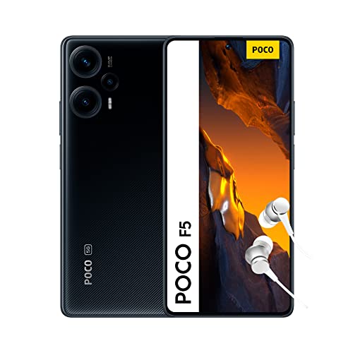 POCO F5 5G - Smartphone de 12+256GB, Pantalla de 6.67” 120Hz FHD+ POLED, Snapdragon 7+ Gen 2, Triple Camara 64MP con OIS , 5000mAh, NFC, Negro (Versión ES + 3 años de garantía)