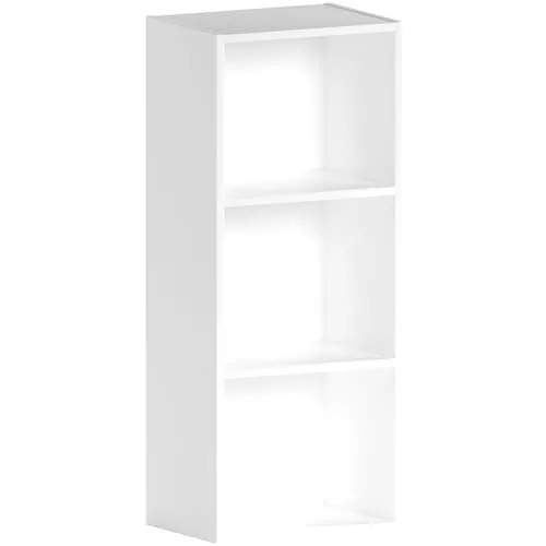 Vida Designs Oxford - Estantería de 3 estantes, Hecha de Madera de Roble, para Oficina, Sala de Estar Moderno 80 x 32 x 24 cm Blanco