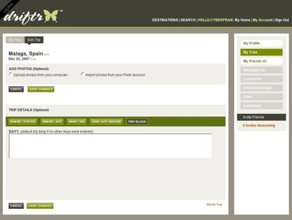 Driftr, dejando constancia de tus viajes en Internet