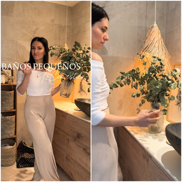 Alejandra, sobre decorar baños pequeños y sin luz: "Usa toallas oscuras y añade toques en negro" 