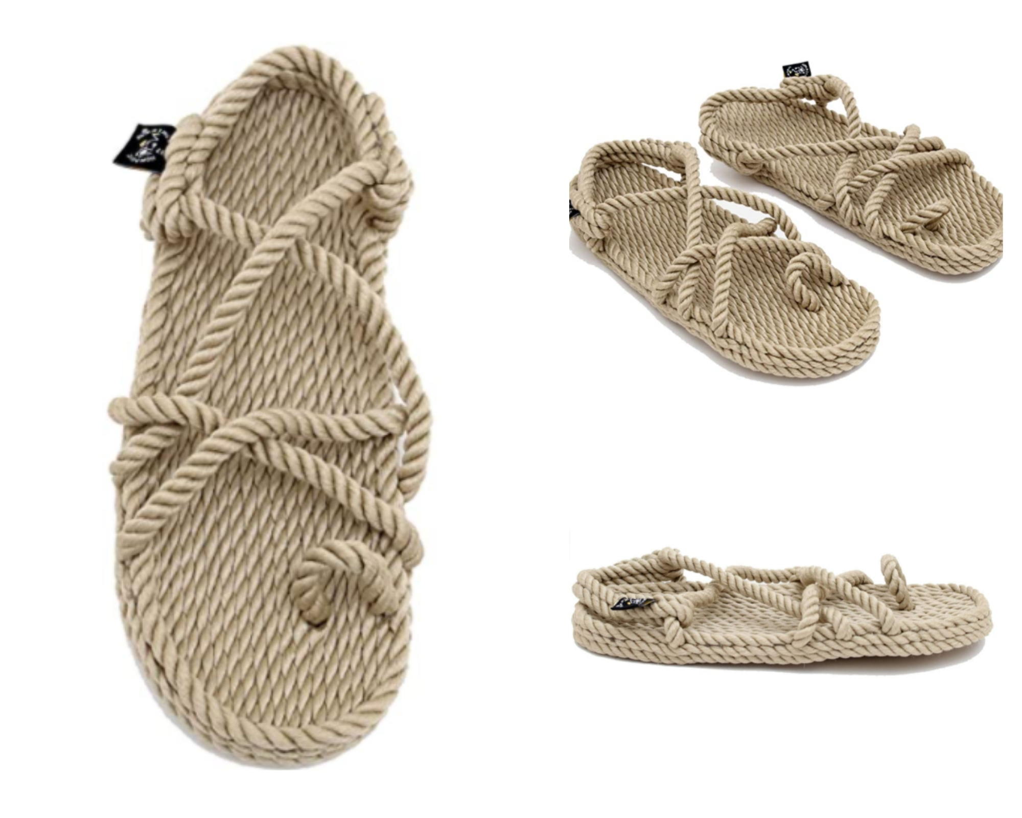 Nomadics Toe Joe - Sandalias de cuerda unisex para adultos, color camel