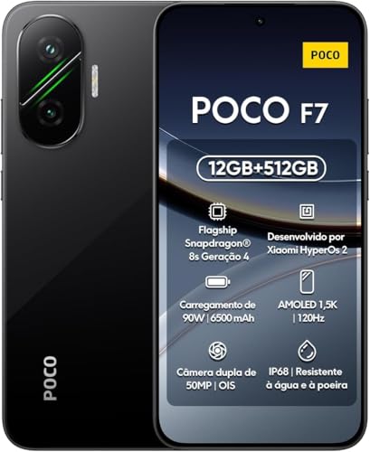 Xiaomi POCO F7 - Smartphone de 12+256GB, Cámara Sony de 50 MP con OIS, Pantalla AMOLED de 6,83'' 1.5K a 120Hz, Snapdragon 8s Gen 4, Hypercharge 90W, Cargador no Incluido, Negro (Versión ES)