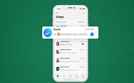 Cómo añadir notas y recordatorios a WhatsApp gracias a la integración con Any.do