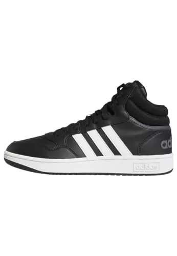 adidas Hoops 3.0 Mid Lifestyle Basketball Classic Vintage Shoes, Zapatillas Hombre, Core Black Cloud White Grey Six, 36 EU