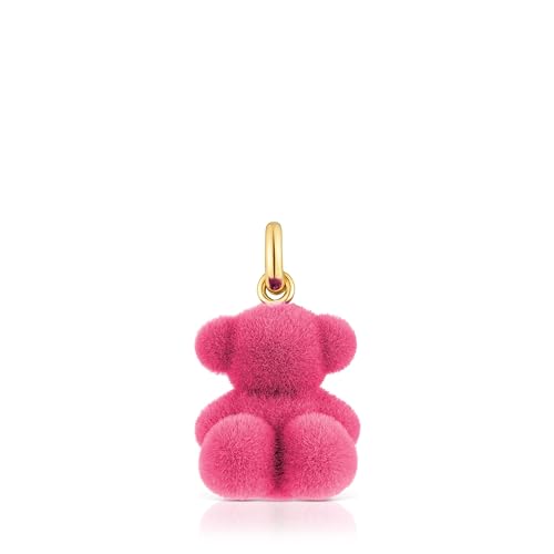 TOUS Colgante oso velvet en color rosa con baño de oro 18 kt sobre plata