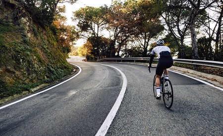 Cyclist Man Riding Bike Road