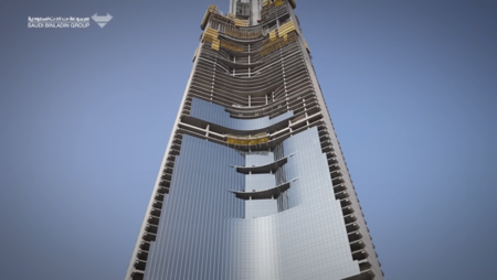 Situação de construção da Torre de Jeddah em maio de 2026