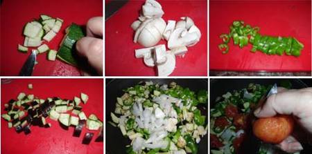 Preparación del cous-cous de verduras