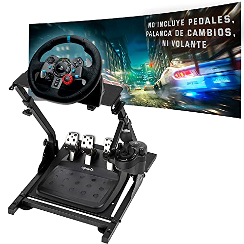 Unicview Soporte para volante Logitech G29 G920 G923 incluye soporte caja de cambios, Thrustmaster T150 T500 T300 TX TH8A, PS4 PS5, Xbox Fanatec Clubsport, Totalmente ajustable, Plegable