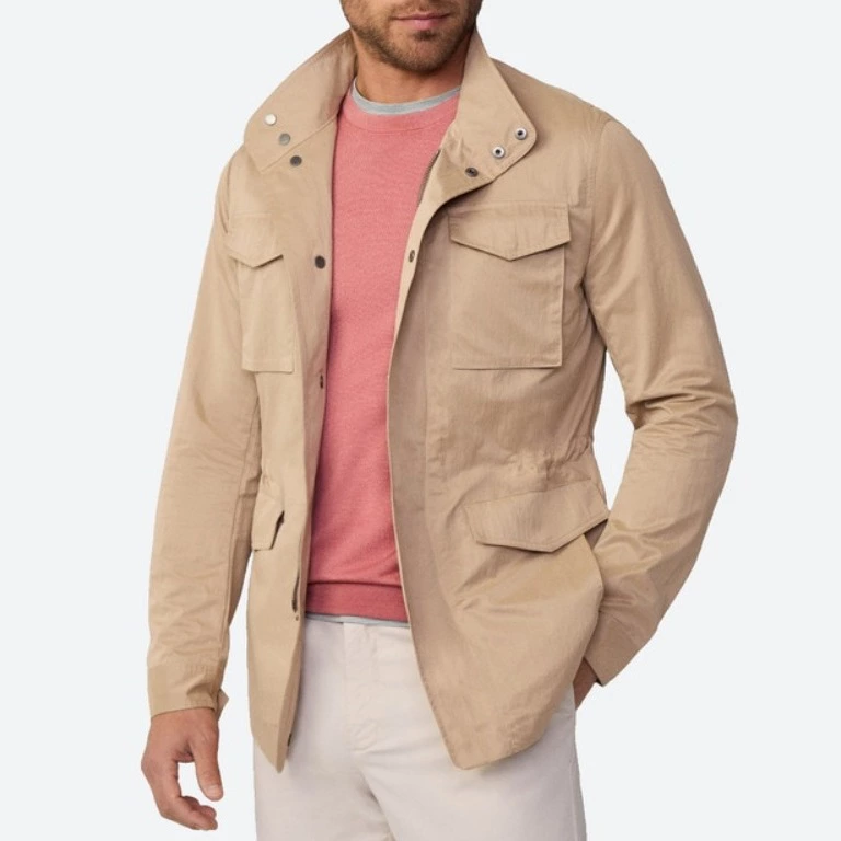 Hackett London Chaqueta de hombre multibolsillos impermeable
